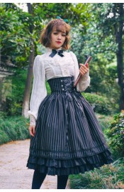 Surface Spell Gothic Striped Daily Corset Skirt